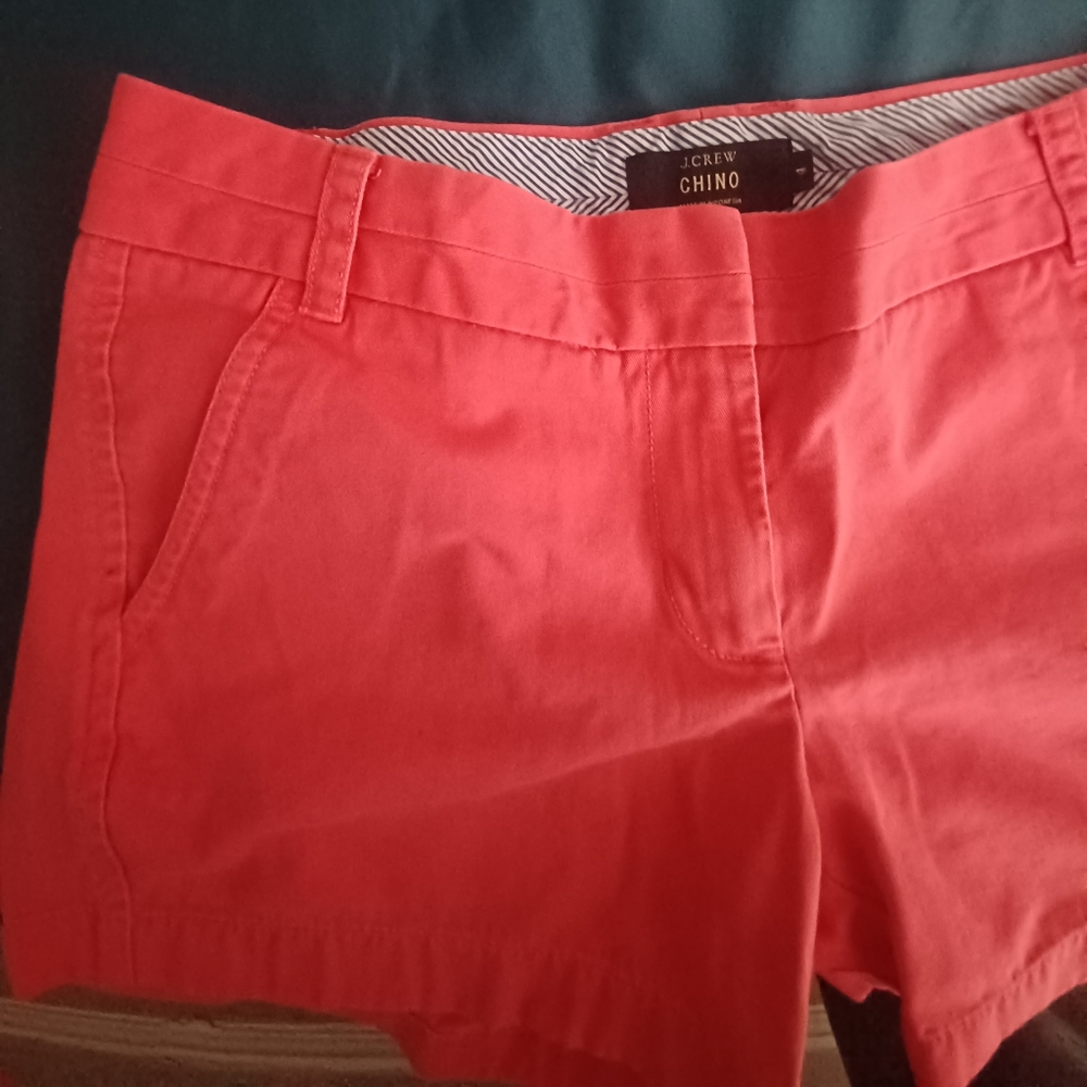 J crew chino coral shorts